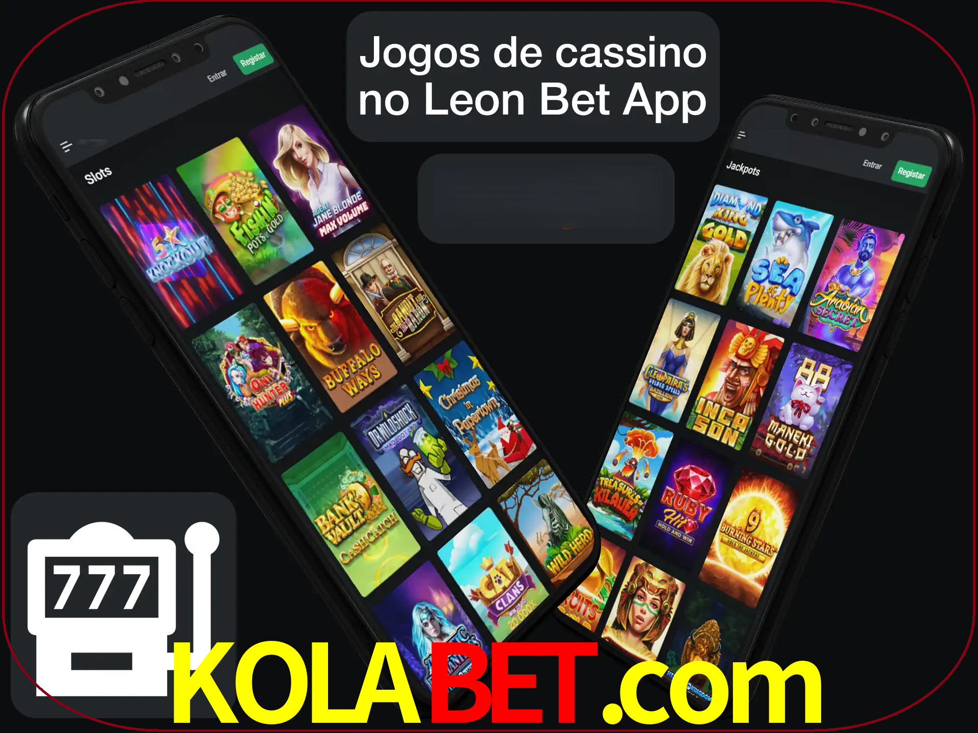 Escolha quais jogos de cassino jogar no app.