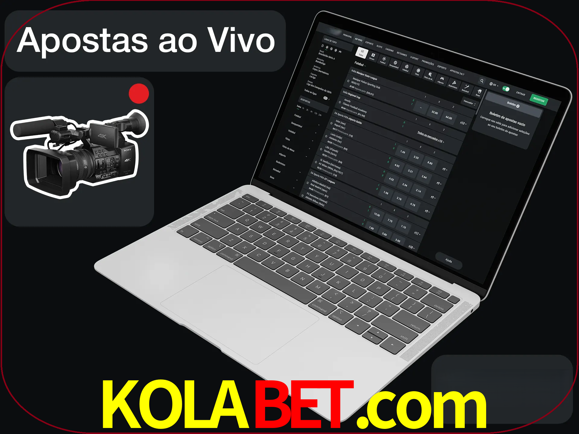 Aposte em formato ao vivo em nosso site.