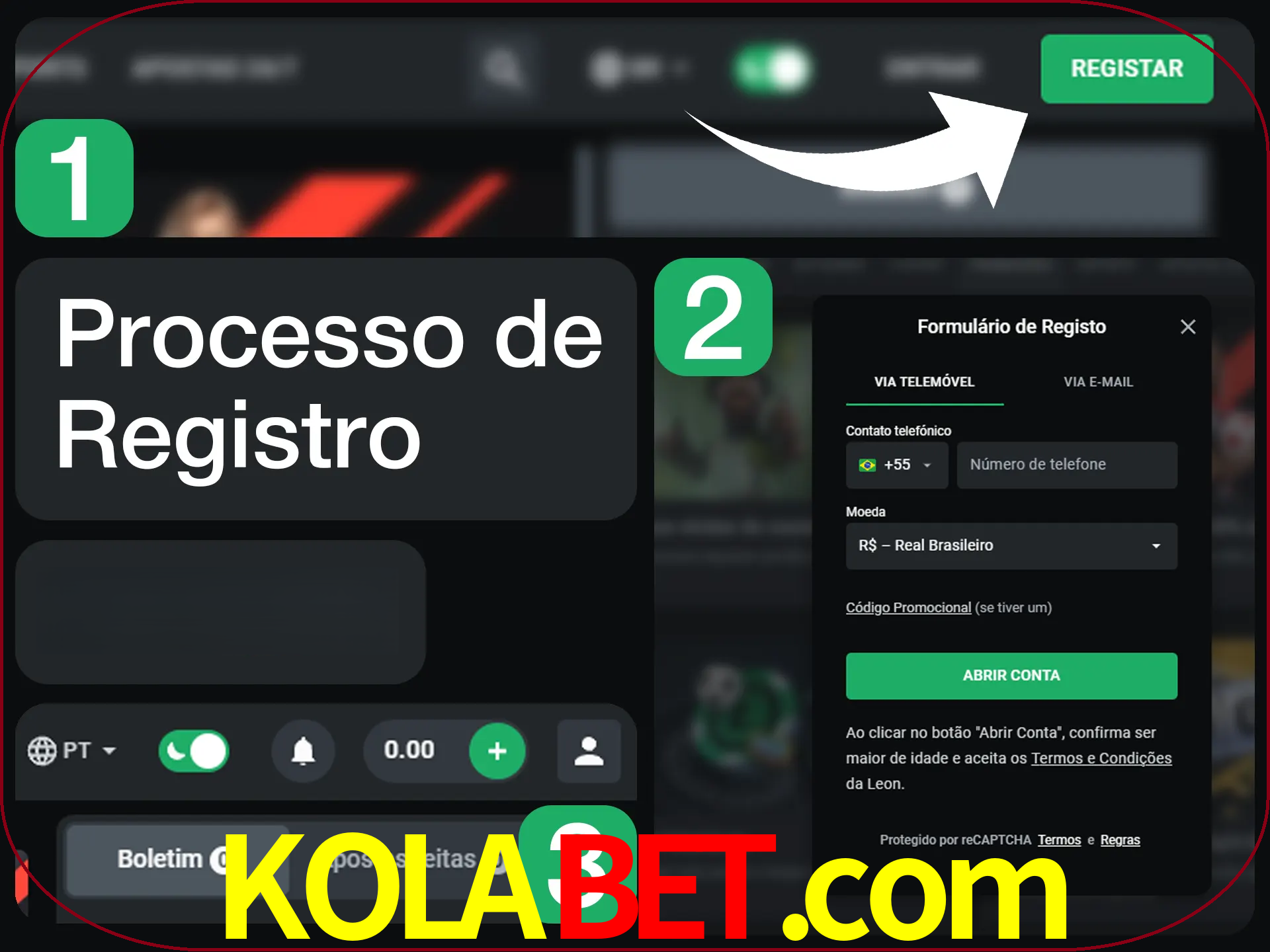O processo de registro na LeonBet é simples.